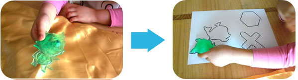 플레이어는 자신이 그린 게임 판에 해당하는 사물을 면 보자기 밑에서 손의 촉각을 이용하여 찾는다. 맞으면 자신의 게임 판 위 맞는 그림에 올려 놓는다.