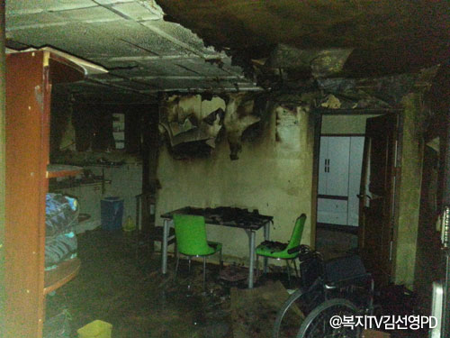 화재로 타버린 송국현씨 숙소