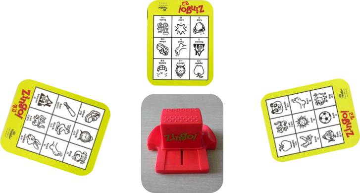    1. 징거를 움직일 사람을 정한 후 낱말 타일 총 72개를 징거 안에 넣어 테이블 가운데에 놓는다. 징고 판을 각자 나눠 갖고 어느 면의 징고 판을 이번 게임에 사용 할 것인지 정한다.