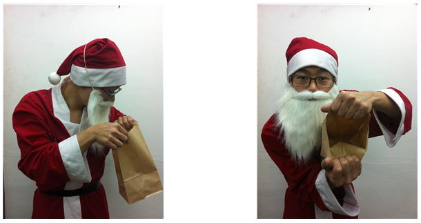 연출사진2 : “응? 안에 아무것도 없어? 엥? 어떻하지? 어떻하지?” “봉투 안에 아무것도 없어요~~”