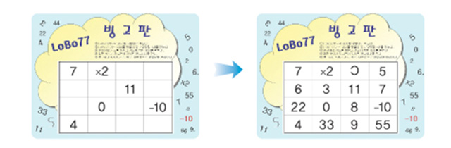 빙고판에 숫자를 적어 준비