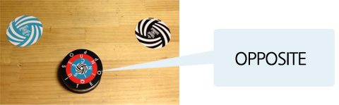 다음도 위와같은 방법대로 단어맞춘 플레이어가 가져간 카드뒷면이 가리키는 색원의 단어를 맞춘다. 그리고 가장먼저 단어를 말하거나 단어의 시작과 끝이 어딘지 정확히 찾은 플레이어가 카드 획득 OPPOSITE 