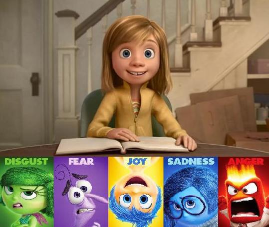 영화 인사이드아웃의 한 장면과 캐릭터